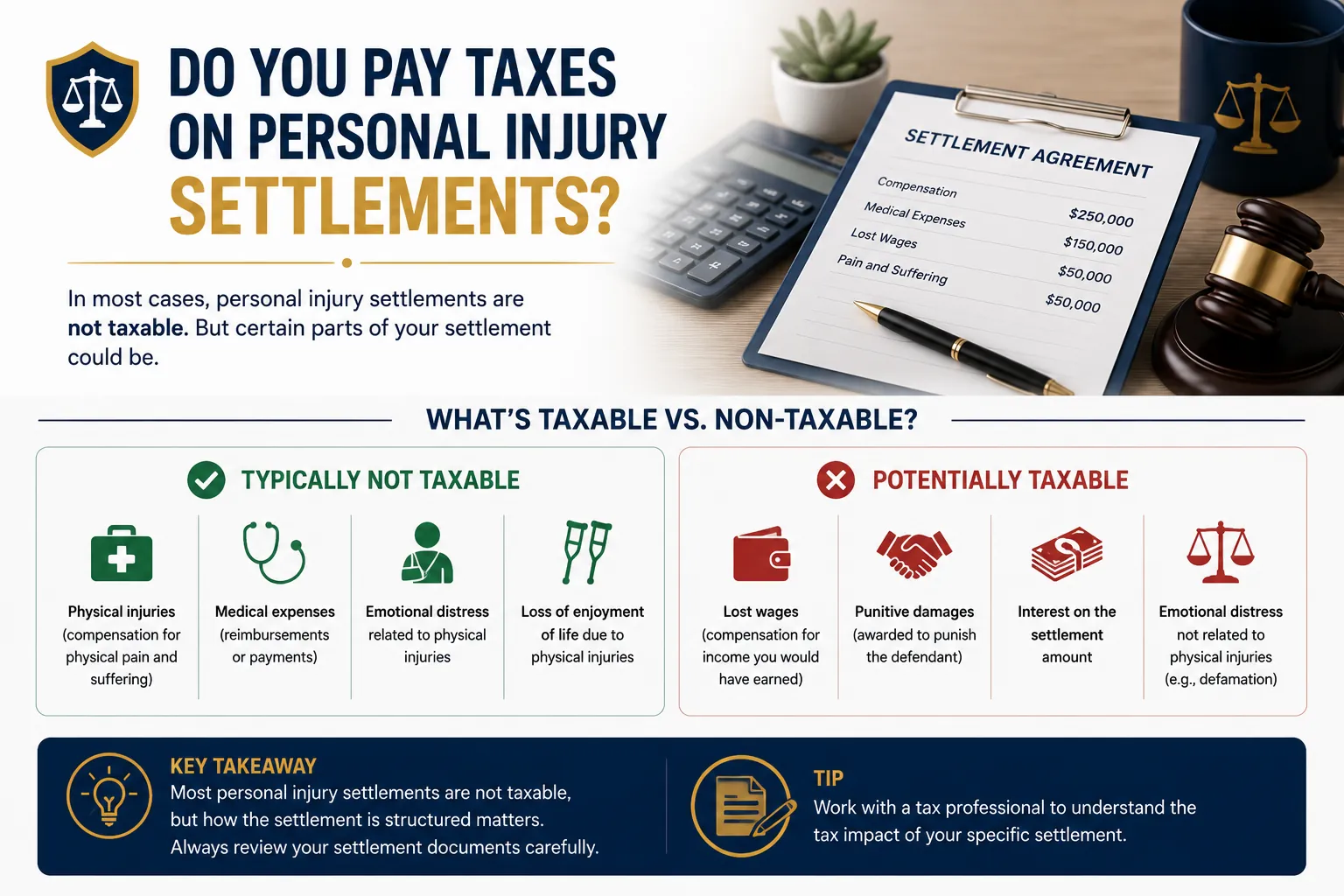 do you pay taxes on personal injury settlements